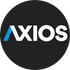 Axios logo with 'AXIOS' text on a black background