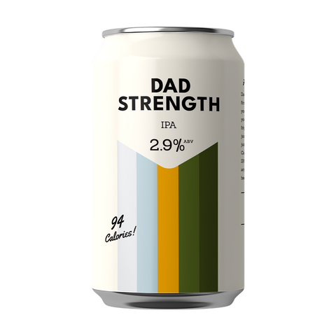 Dad Strength IPA can showing 2.9% ABV and 94 calories