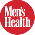 Men's Health logo with white text on a red circle
