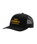 Black trucker cap with 'Dad Strength Brewing' on the front.